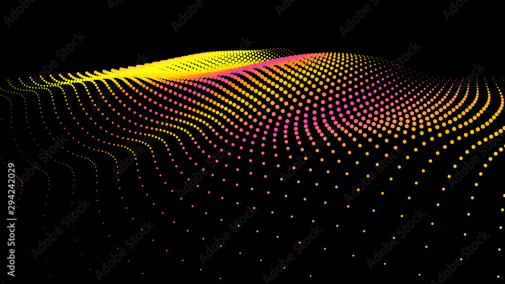 3d sea dots wave glowing stream background flow 3d sea dots wave glowing stream background flow