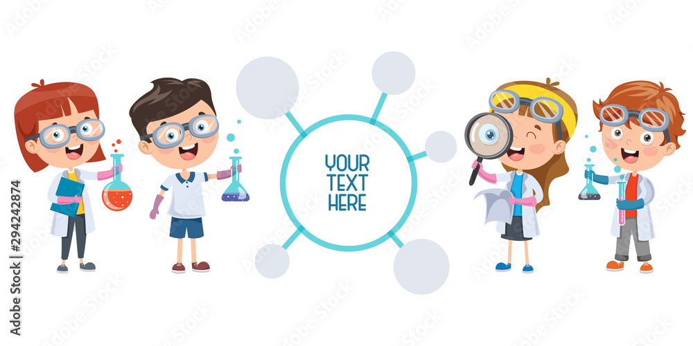 Little Students Doing Chemical Experiment Little Students Doing Chemical Experiment