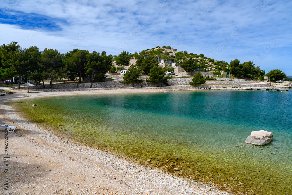 beach and bay in Drage, Pakoštane, Croatia