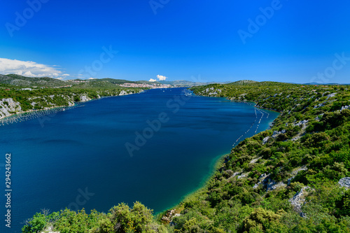 the mouth of the river Krka, a view of Sibenik from the "Šibenski Most"