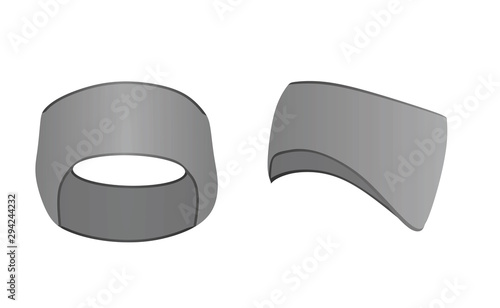 Grey sport head band. vector illustration