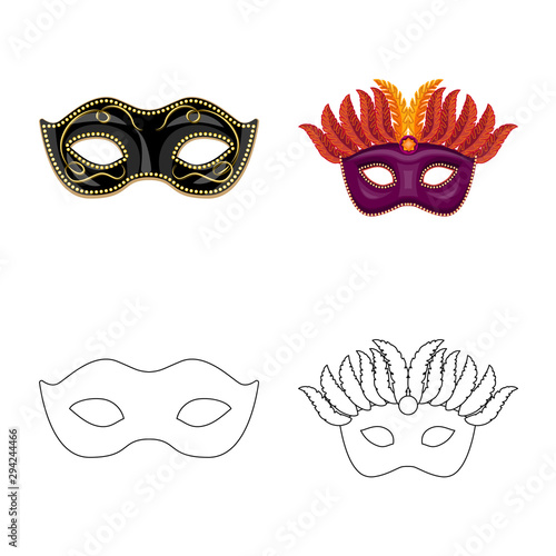 Isolated object of luxury and celebration sign. Collection of luxury and hide stock symbol for web.