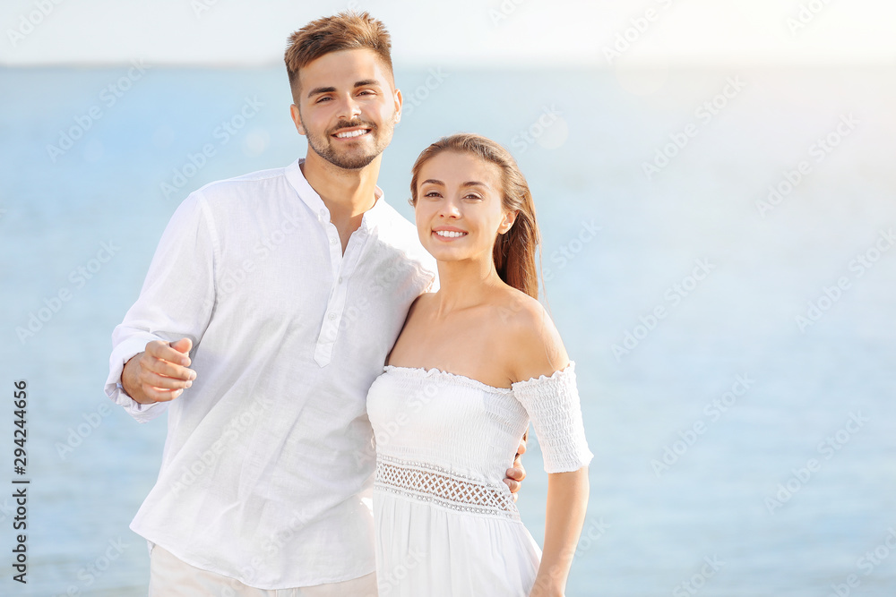Happy couple at sea resort Happy couple at sea resort