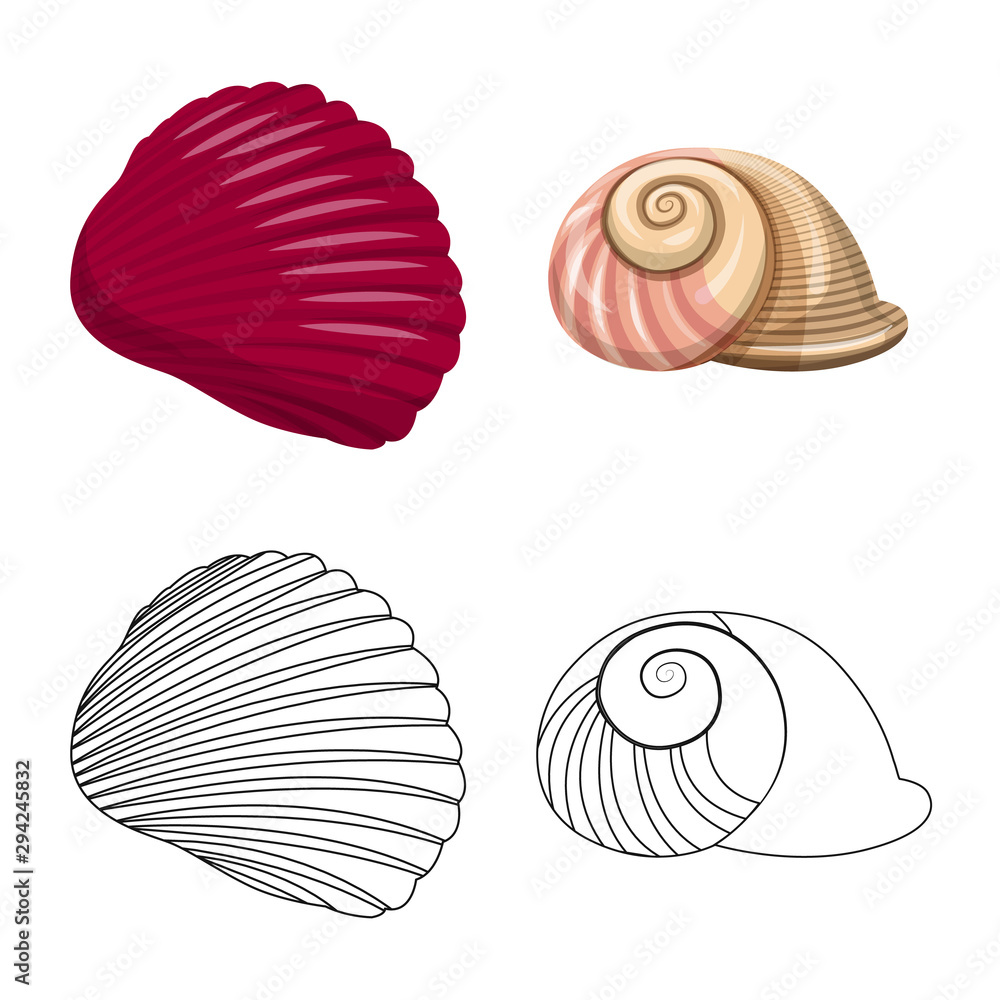 Vector illustration of animal and decoration icon. Collection of animal and ocean vector icon for stock. Vector illustration of animal and decoration icon. Collection of animal and ocean vector icon for stock.