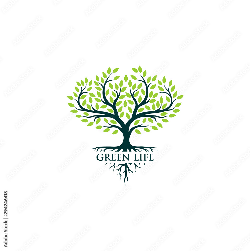 Obraz premium Green tree logo design