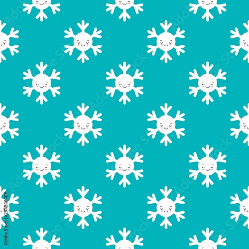 Seamless pattern of winter snowflakes  vector background. Repeated texture  surface  wrapping paper. Cute white snow flakes for packaging  cards  banners design