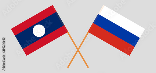 Laos and Russia. Laotian and Russian flags