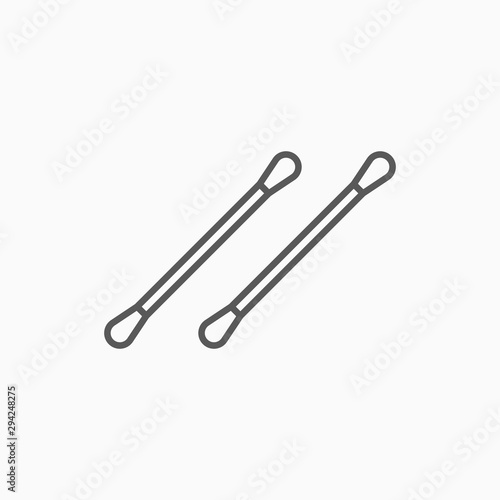 ear sticks icon, cotton swab vector