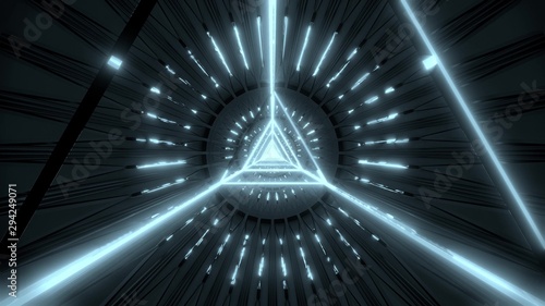 Fototapeta Naklejka Na Ścianę i Meble -  glowing triangle astract wireframe silver 3d illustration design,