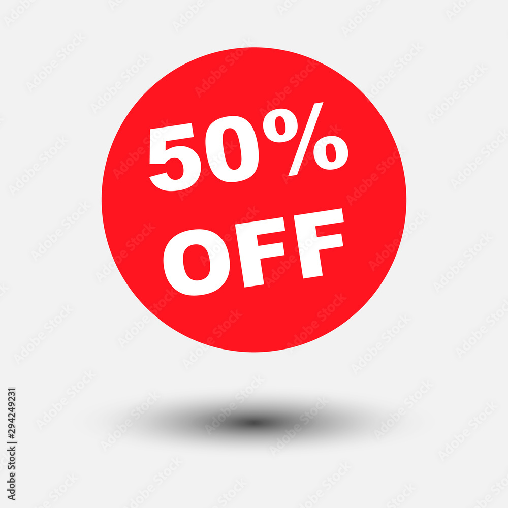Sale icon 50 isolated on white background. Vector illustration. Sale icon 50 isolated on white background. Vector illustration.