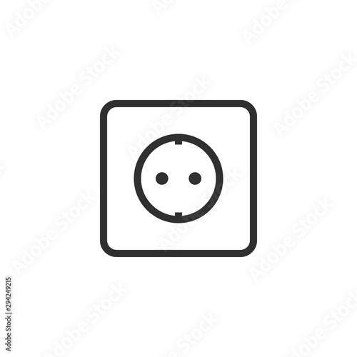 Socket outlet plug icon isolated on white background. Vector illustration.