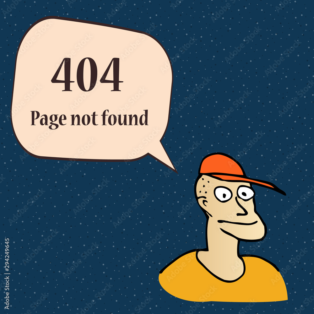 404 error page. Funny 404 error symbol with cartoon character of man. 404 error page. Funny 404 error symbol with cartoon character of man.