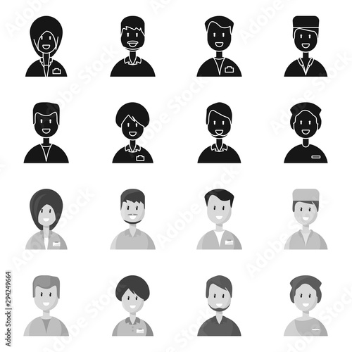 Vector design of medical and clinic sign. Collection of medical and profession stock vector illustration.