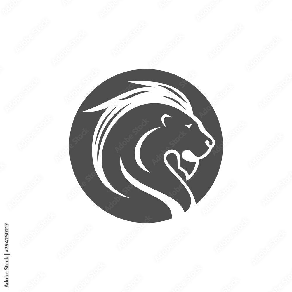 unique lion illustration logo template unique lion illustration logo template