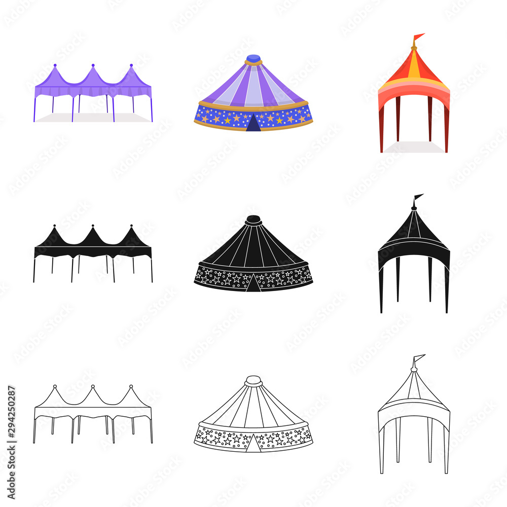 Isolated object of roof and folding icon. Set of roof and architecture stock symbol for web. Isolated object of roof and folding icon. Set of roof and architecture stock symbol for web.