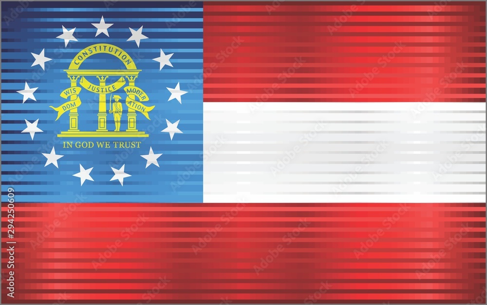 Shiny Grunge flag of the Georgia - Illustration,  Three dimensional flag of Georgia