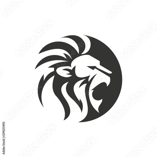 unique lion illustration logo template