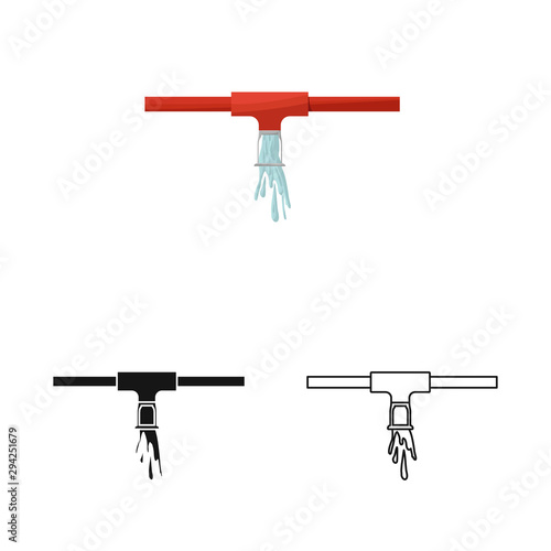 Isolated object of system and sprinkler icon. Set of system and suppression vector icon for stock.
