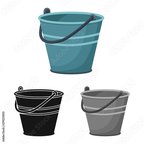 Vector design of bucket and water logo. Web element of bucket and tin stock vector illustration.