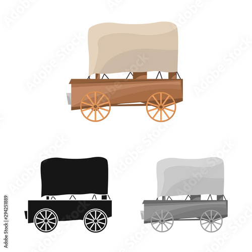 Vector design of stagecoach and old logo. Web element of stagecoach and brougham stock vector illustration.