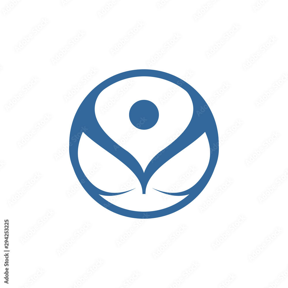 Organic leaf people logo template Organic leaf people logo template