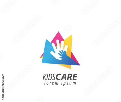 Kids care logo love 