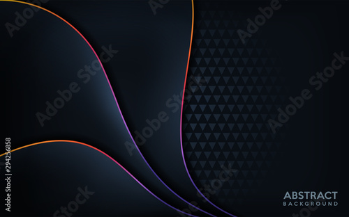 Modern dark background with rainbow colorful line.