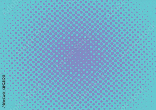 Halftone Blue pop art background in retro comic style, fun dotted backdrop design