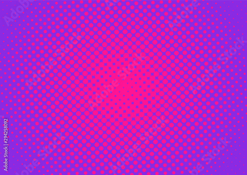 Fun pink and purple pop art background with halftone in retro comic style  vector illustration eps10