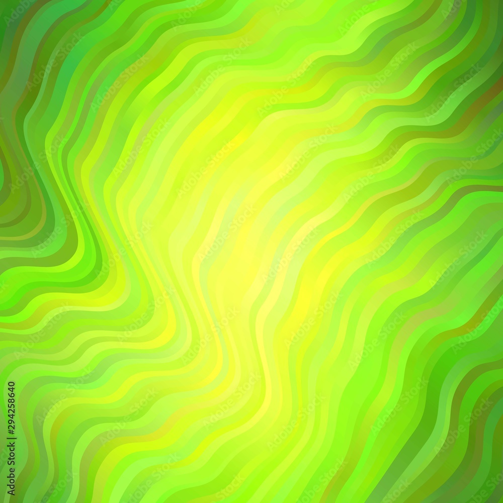 Light Green, Yellow vector backdrop with curves.
