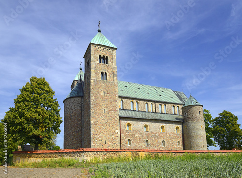 Romanesque collegiate church of St. Mary and St. Alexius in Tum, Lodz region, Poland. photo