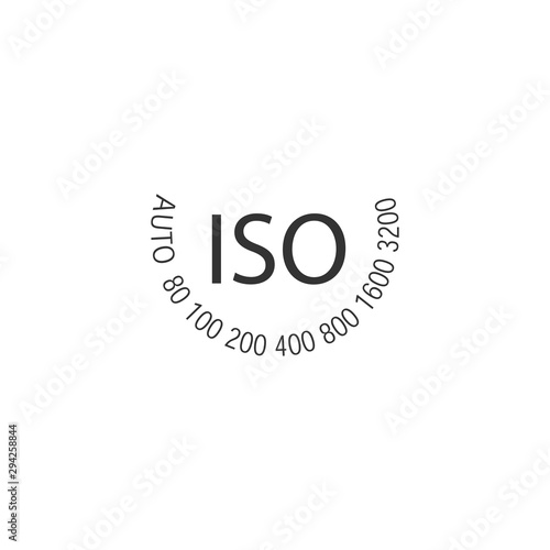 ISO - camera film speed standard wheel, numbers in circle. Stock vector illustration isolated on white