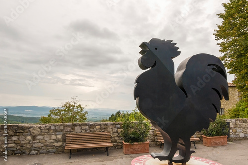 Tableau sur toile Castellina in Chianti, Italy - September 19, 2018: Black rooster, the emblem of