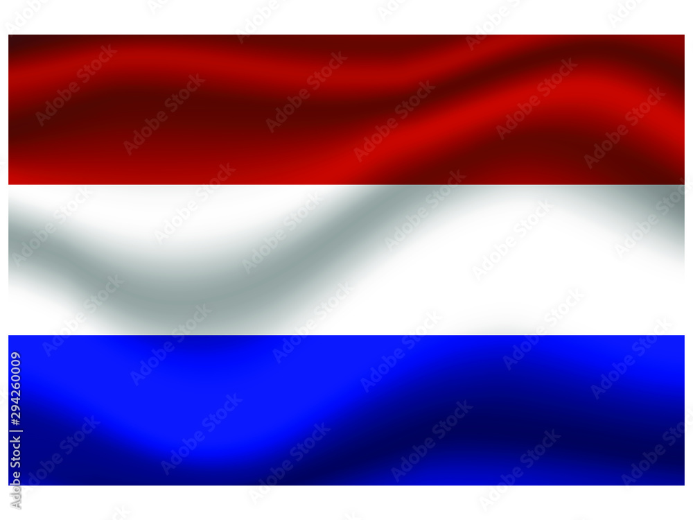 Fototapeta premium Netherlands national flag, isolated on background. original colors and proportion. Vector illustration symbol and element, for travel and business from countries set