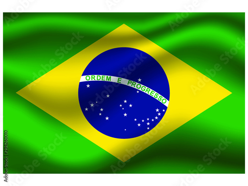 Brazil national flag, isolated on background. original colors and proportion. Vector illustration symbol and element, for travel and business from countries set