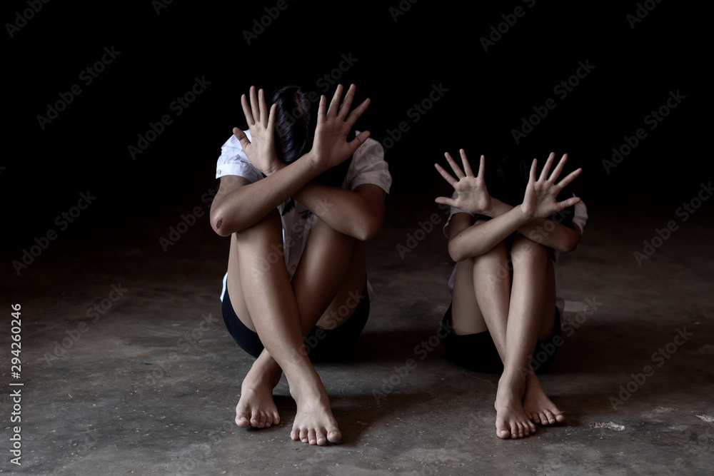 Stop violence and abused children. traumatized children concept. Stop violence and abused children. traumatized children concept.