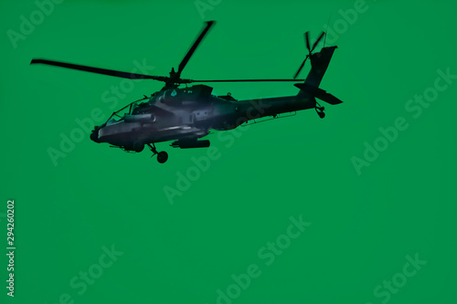 Fototapeta Naklejka Na Ścianę i Meble -  helicopter on green background