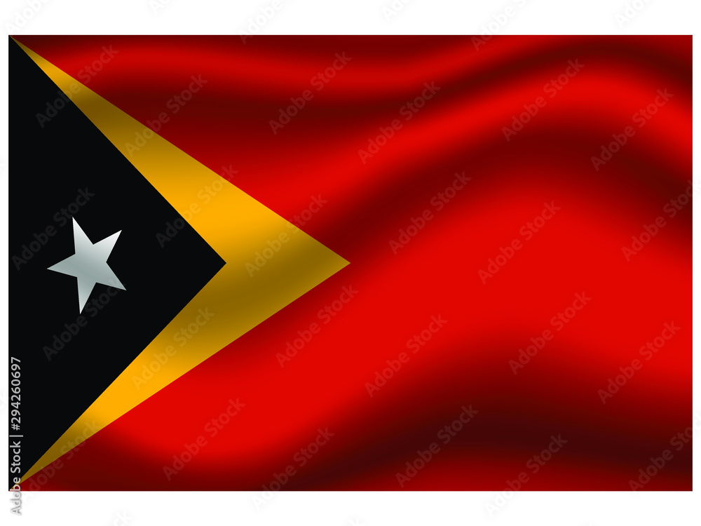 East Timor national flag, isolated on background. original colors and proportion. Vector illustration symbol and element, for travel and business from countries set East Timor national flag, isolated on background. original colors and proportion. Vector illustration symbol and element, for travel and business from countries set