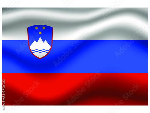 Slovenia national flag, isolated on background. original colors and proportion. Vector illustration symbol and element, for travel and business from countries set