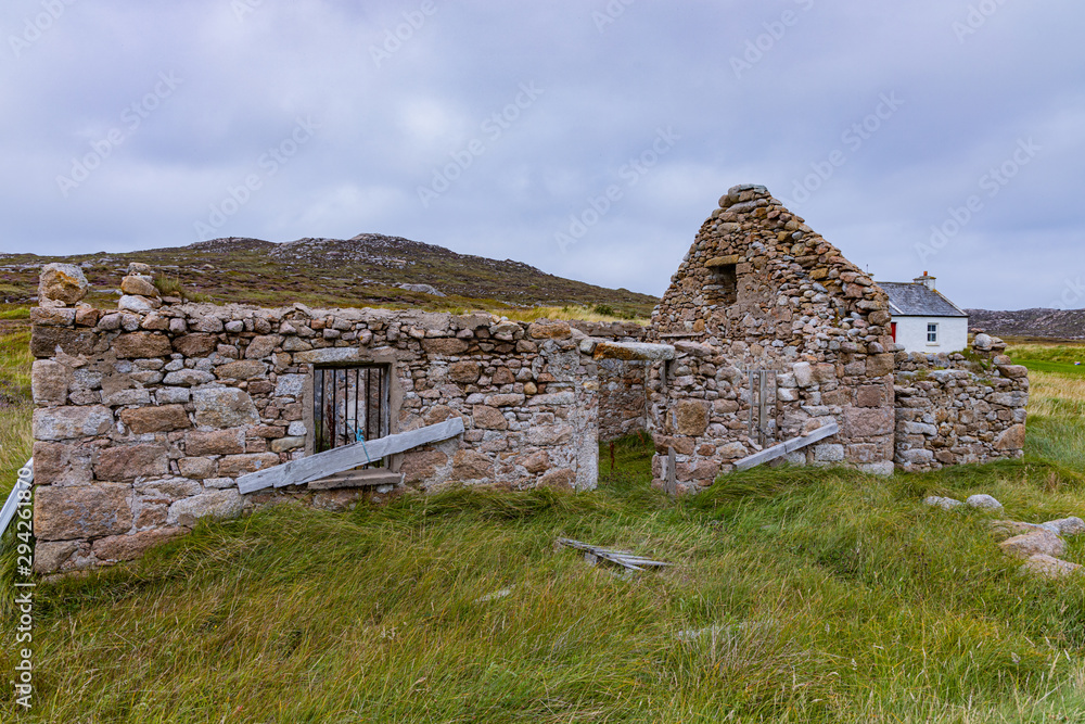 Owey Island vistas and abandoned irish cottages, wild atlantic way, county donegal, Ireland