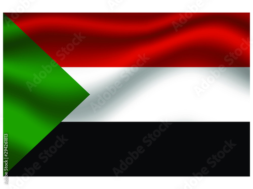 Free Download Sudan national flag, isolated on background. original colors and proportion. Vector illustration symbol and element, for travel and business from countries set - GFXLoad