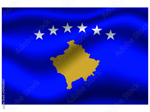 Kosovo national flag  isolated on background. original colors and proportion. Vector illustration symbol and element  for travel and business from countries set