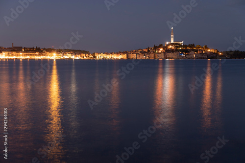 Night landscape of Rovigno town