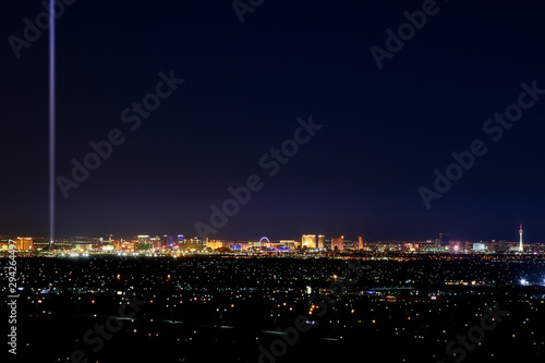 The Luxor light beam and the entire Vegas Strip