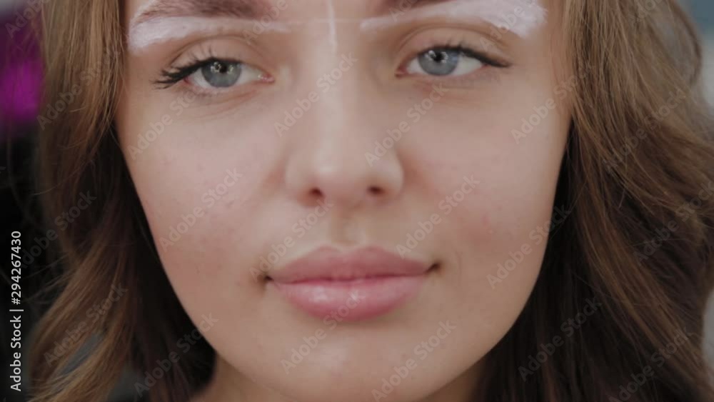 A young girl with spread eyebrows. Portrait of a girl. A young girl with spread eyebrows. Portrait of a girl.