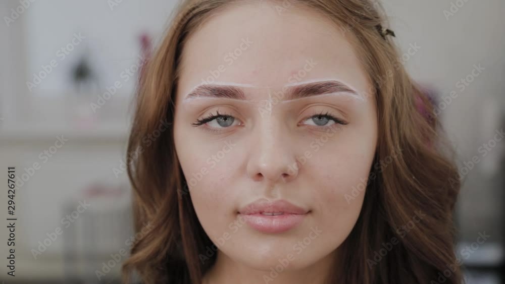 A young girl with spread eyebrows. Portrait of a girl. A young girl with spread eyebrows. Portrait of a girl.