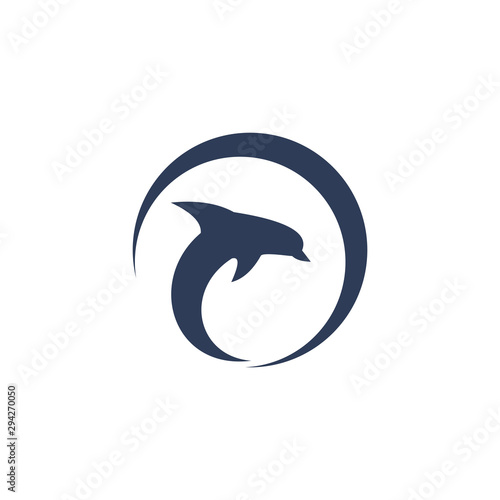 unique dolphin logo template. simple shape and color