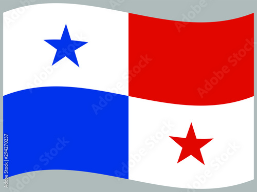 Panama Waving national flag, isolated on background. original colors and proportion. Vector illustration symbol and element, for travel and business from countries set