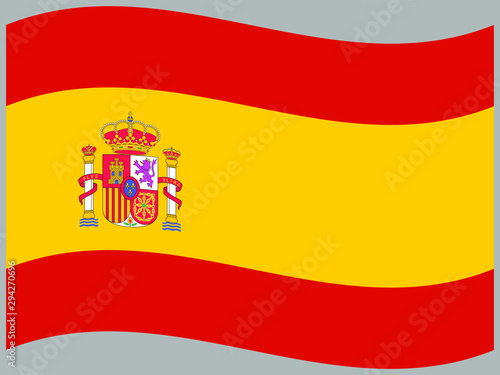 Wallpaper Mural Spain Waving national flag, isolated on background. original colors and proportion. Vector illustration symbol and element, for travel and business from countries set Torontodigital.ca