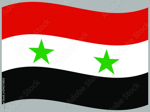 Syria Waving national flag, isolated on background. original colors and proportion. Vector illustration symbol and element, for travel and business from countries set